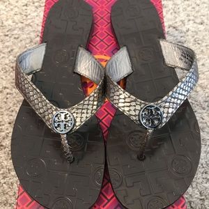 100% authentic Tory Burch Thora snakeskin sandal!!